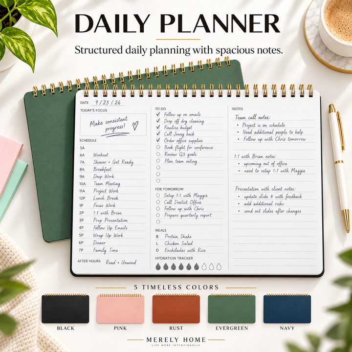 Daily Planner (Landscape) | Undated Daily Planner – Spiral Notebook | Merely Home