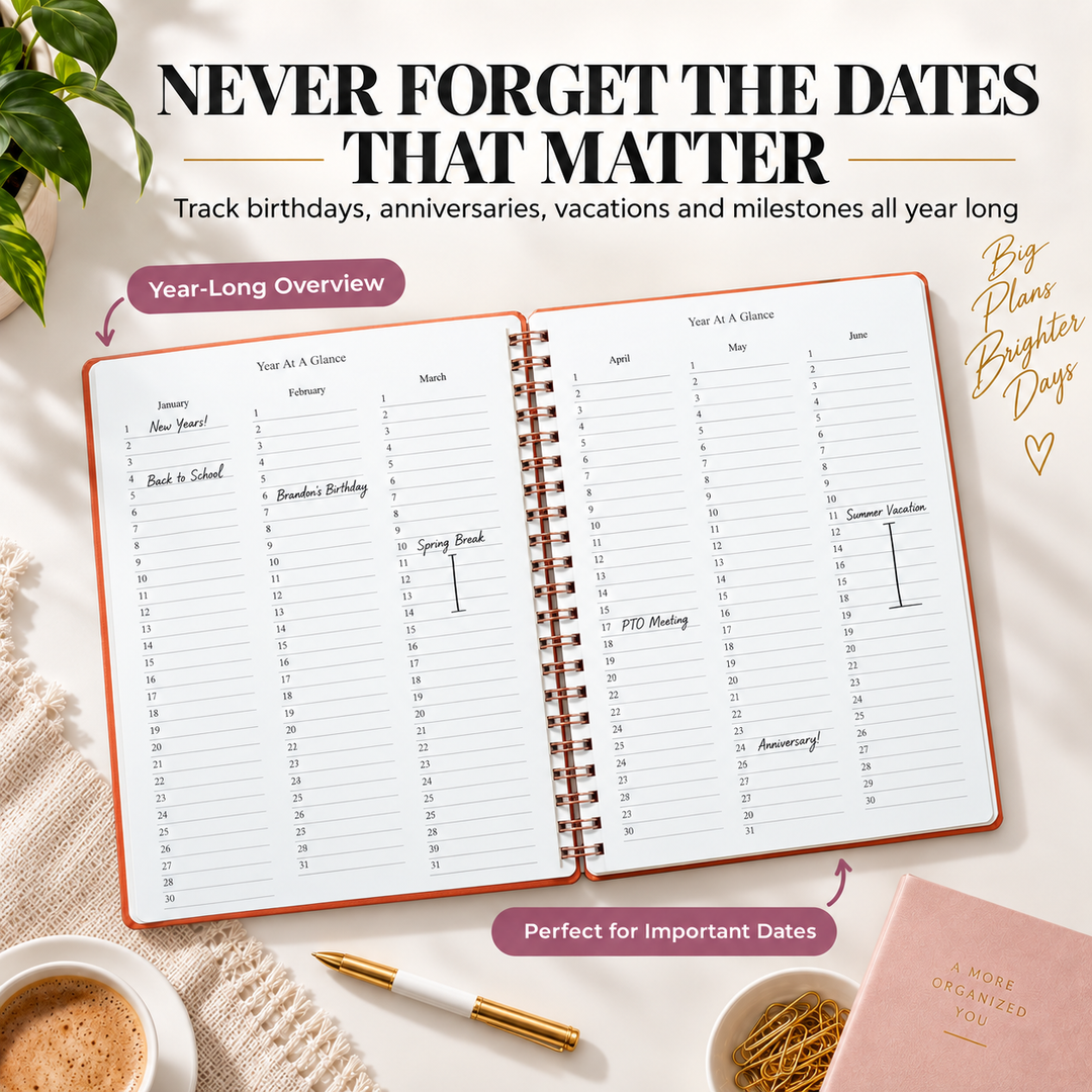 Yearly Planner | Undated Monthly Planner with Weekly Pages | Merely Home