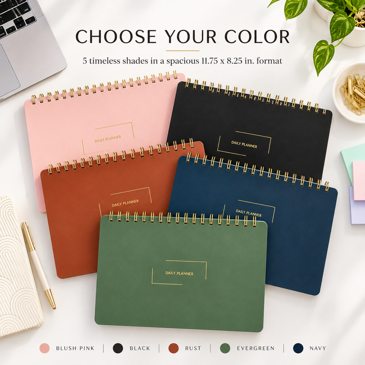 Daily Planner (Landscape) | Undated Daily Planner – Spiral Notebook | Merely Home