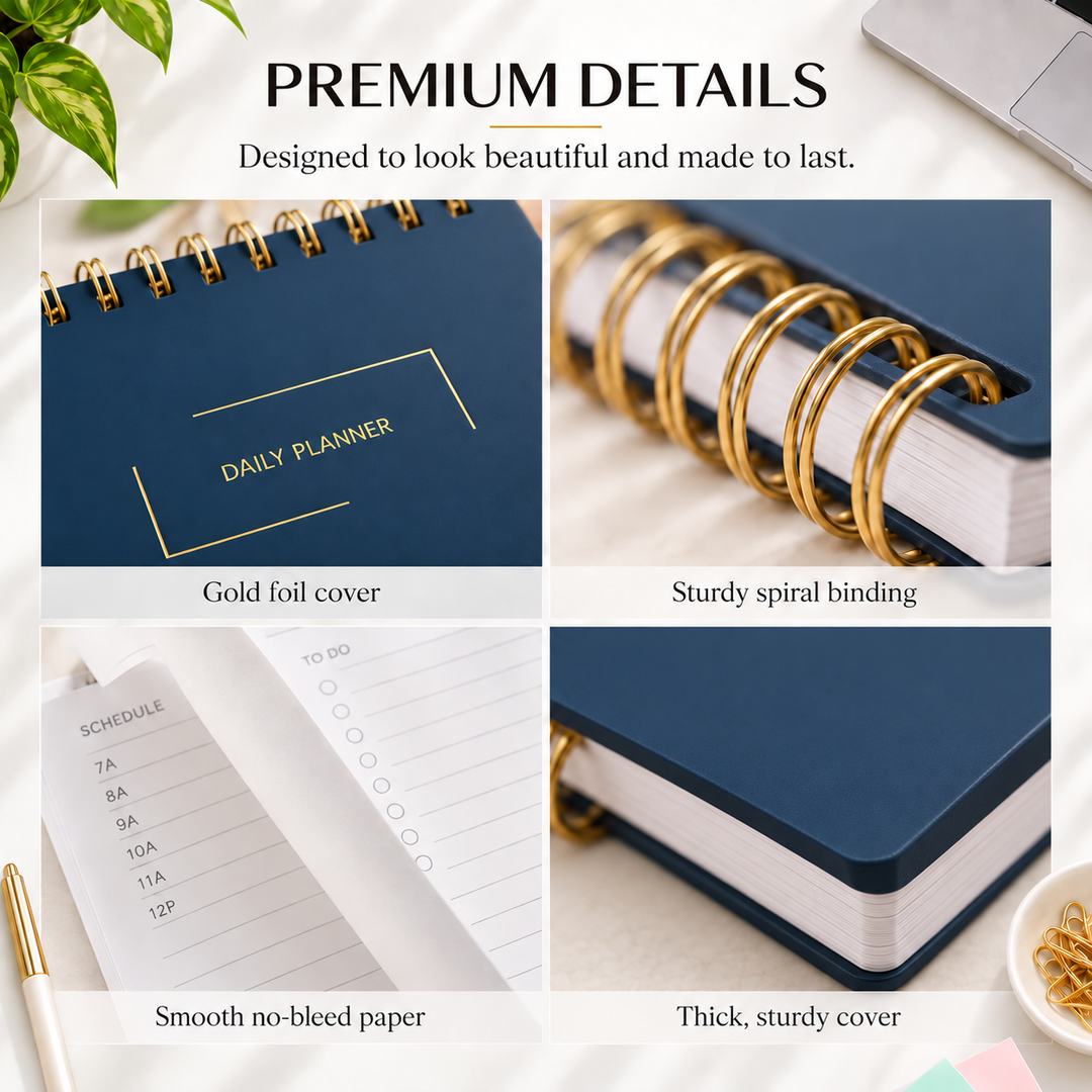 Daily Planner (Landscape) | Undated Daily Planner – Spiral Notebook | Merely Home