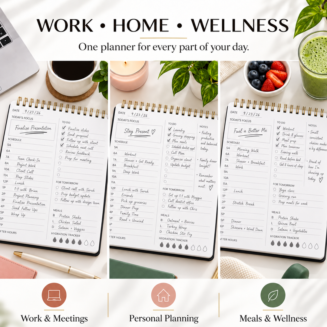 Daily Planner (Landscape) | Undated Daily Planner – Spiral Notebook | Merely Home