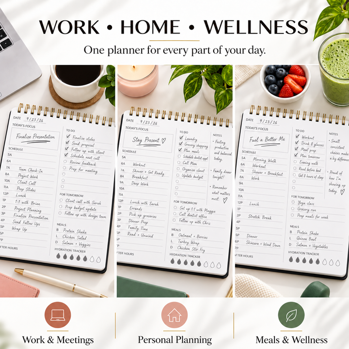 Daily Planner (Landscape) | Undated Daily Planner – Spiral Notebook | Merely Home
