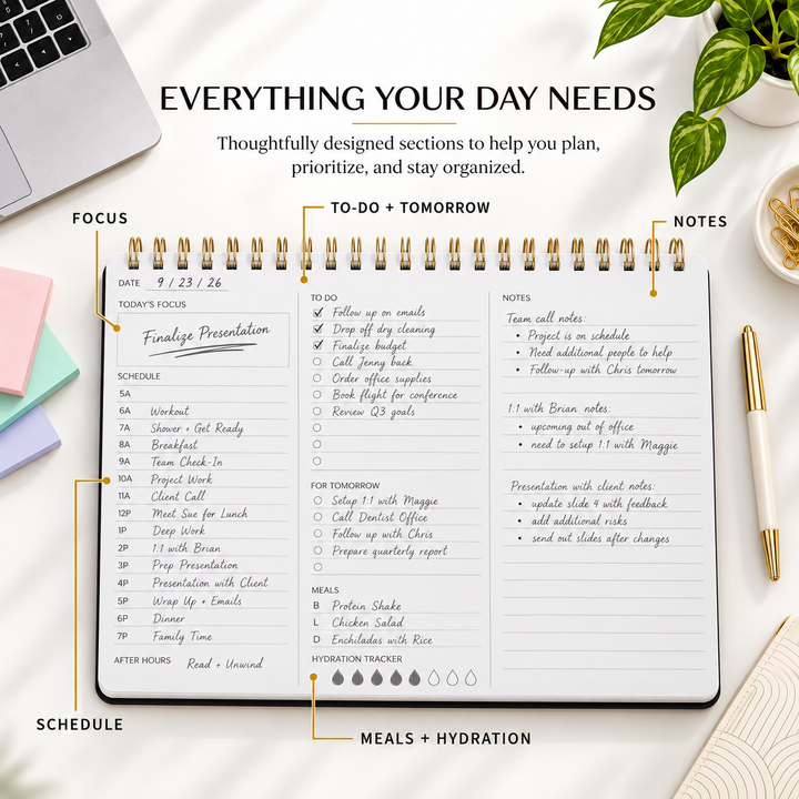 Daily Planner (Landscape) | Undated Daily Planner – Spiral Notebook | Merely Home
