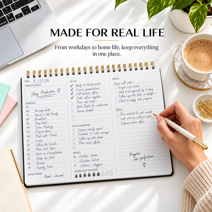 Daily Planner (Landscape) | Undated Daily Planner – Spiral Notebook | Merely Home